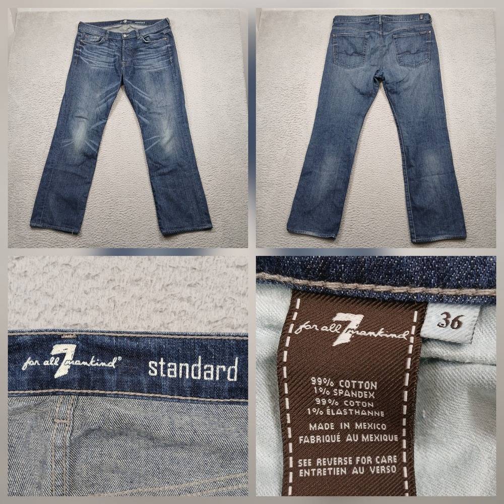 7 For All Mankind Standard Jeans Men's 36 Blue Stretch‎ Denim